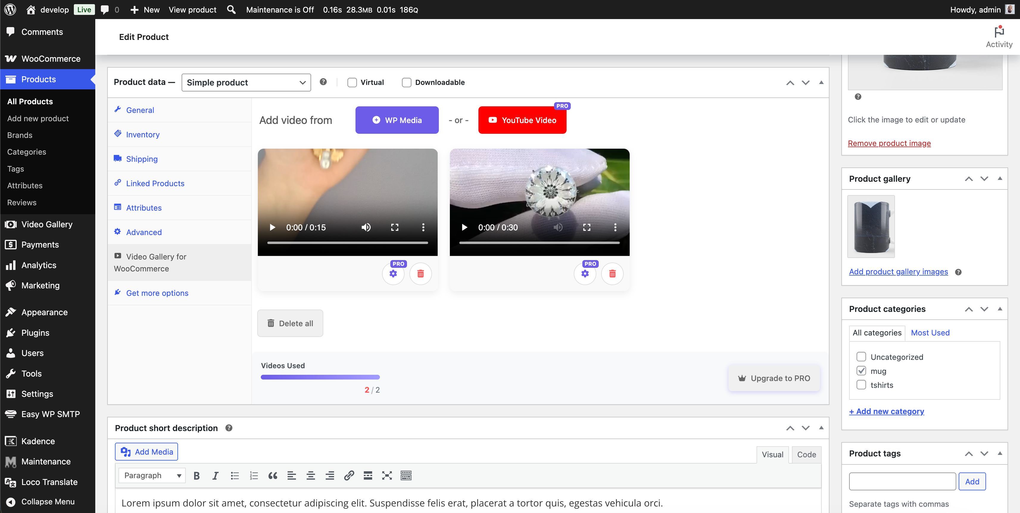 Video Gallery for WooCommerce - Screenshot 3 showing product features and functionality