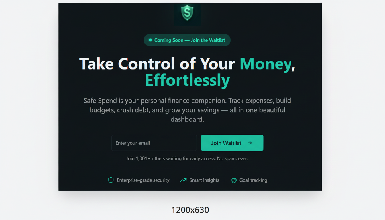 Safe Spend - Main product screenshot demonstrating key features and user interface