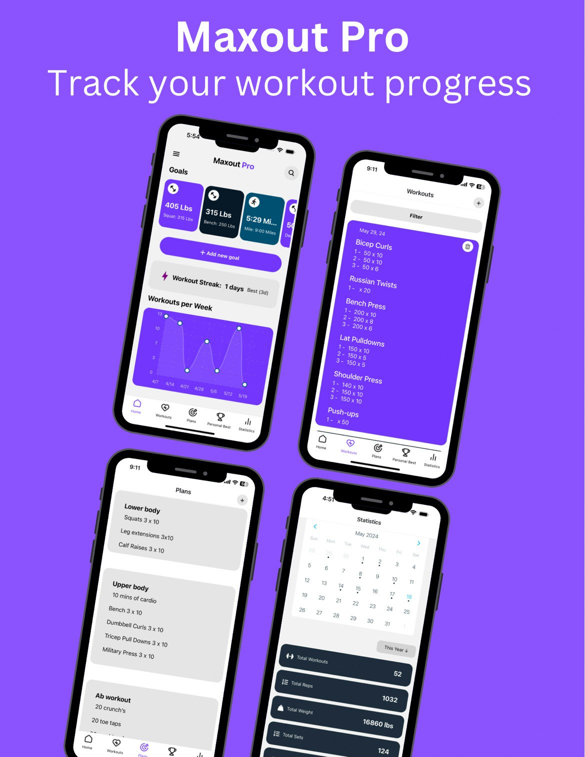 Maxout per - Tracker di allenamento media 1