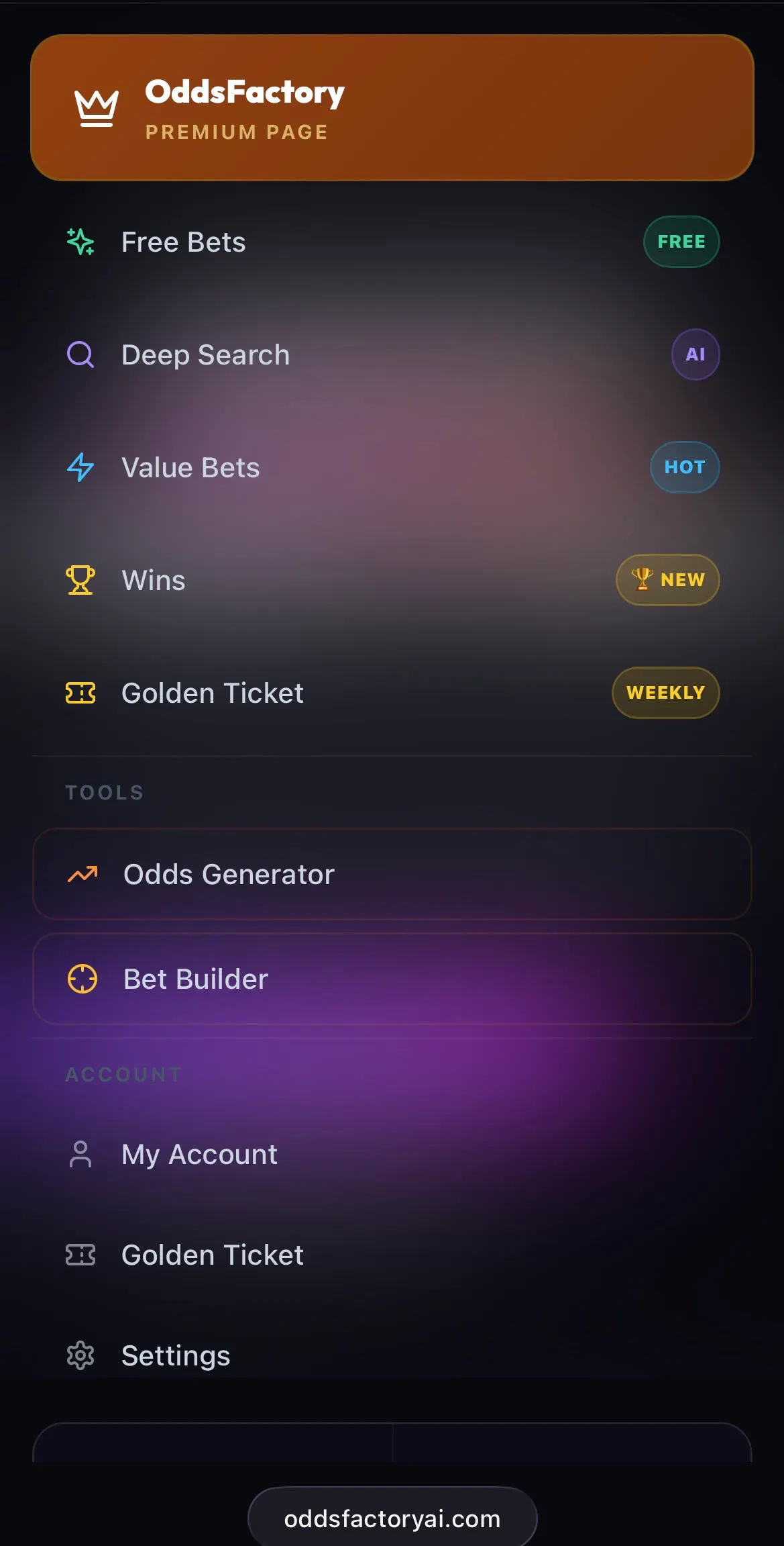 OddsFactoryAI - AI betting tool 專案橫幅