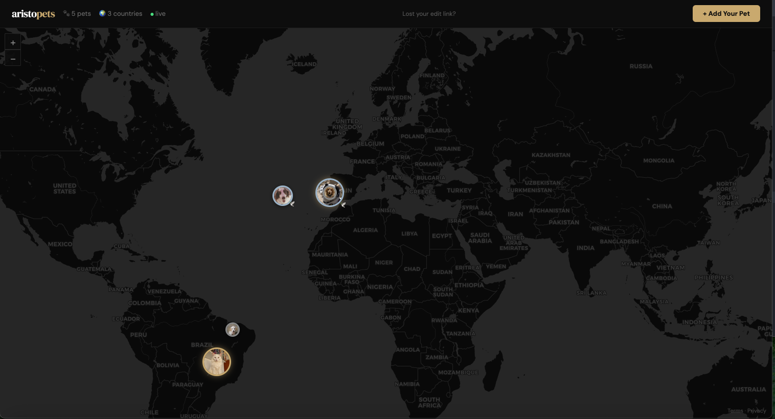 Aristo Pets - Screenshot 2 showing product features and functionality