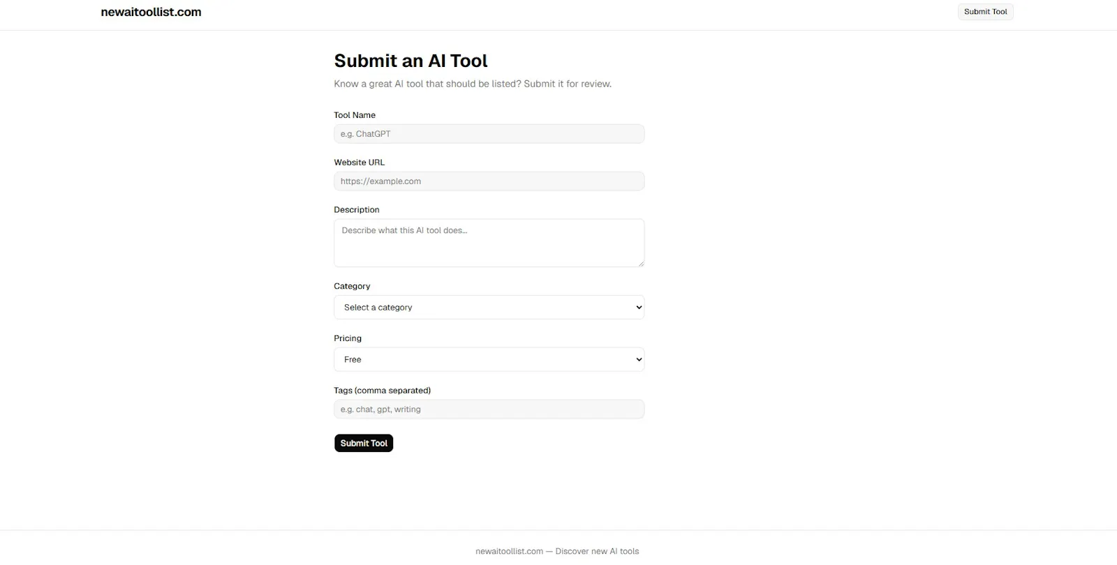 newaitoollist.com screenshot 3