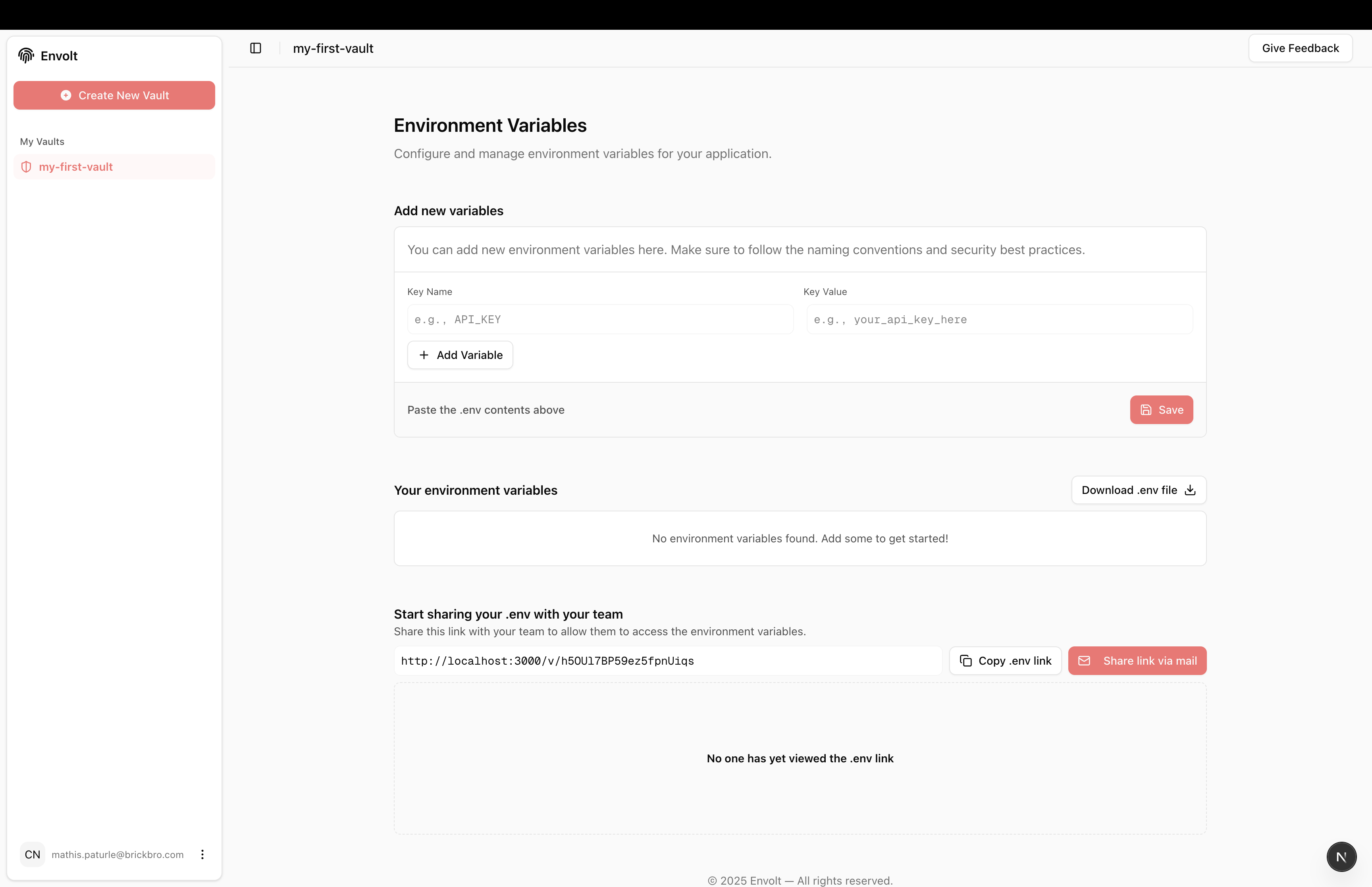 Envolt - Secure .env sharing for dev teams media 6