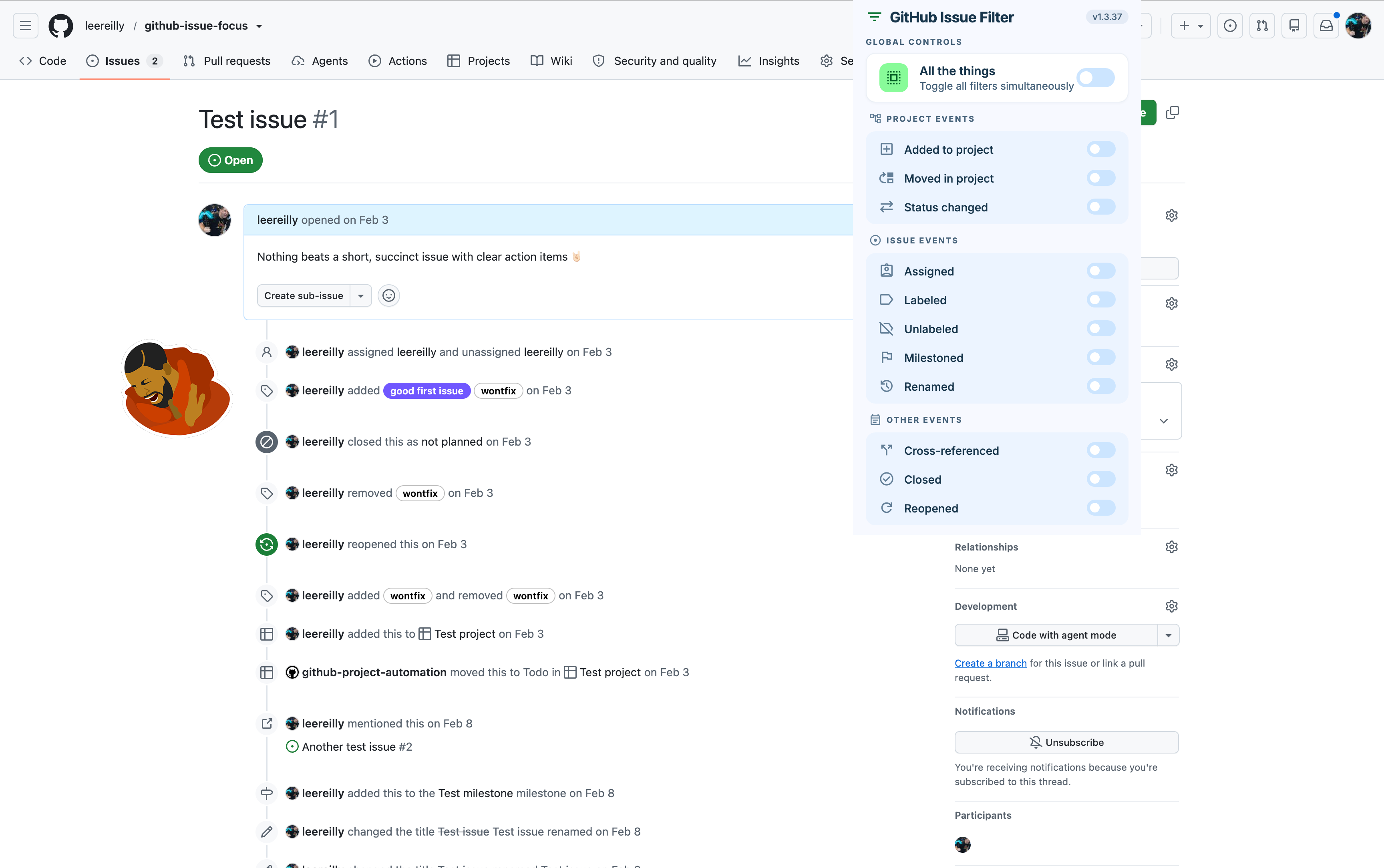 GitHub Issue Focus gallery image