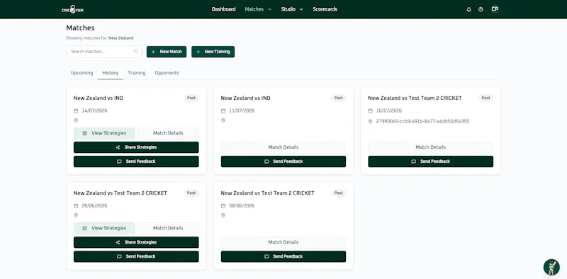 Crictier Planner App screenshot 2