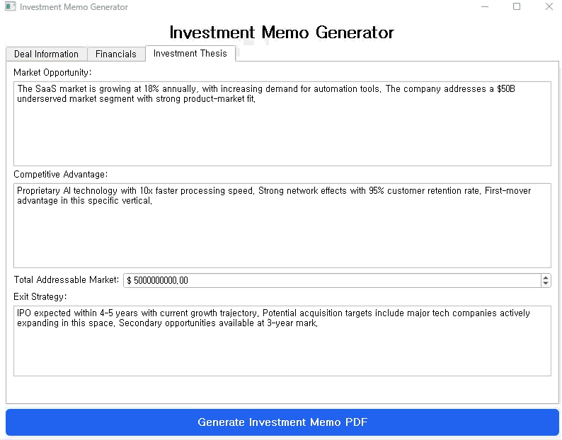 Investment Memo Generator (Offline) - Screenshot 4 showing product features and functionality