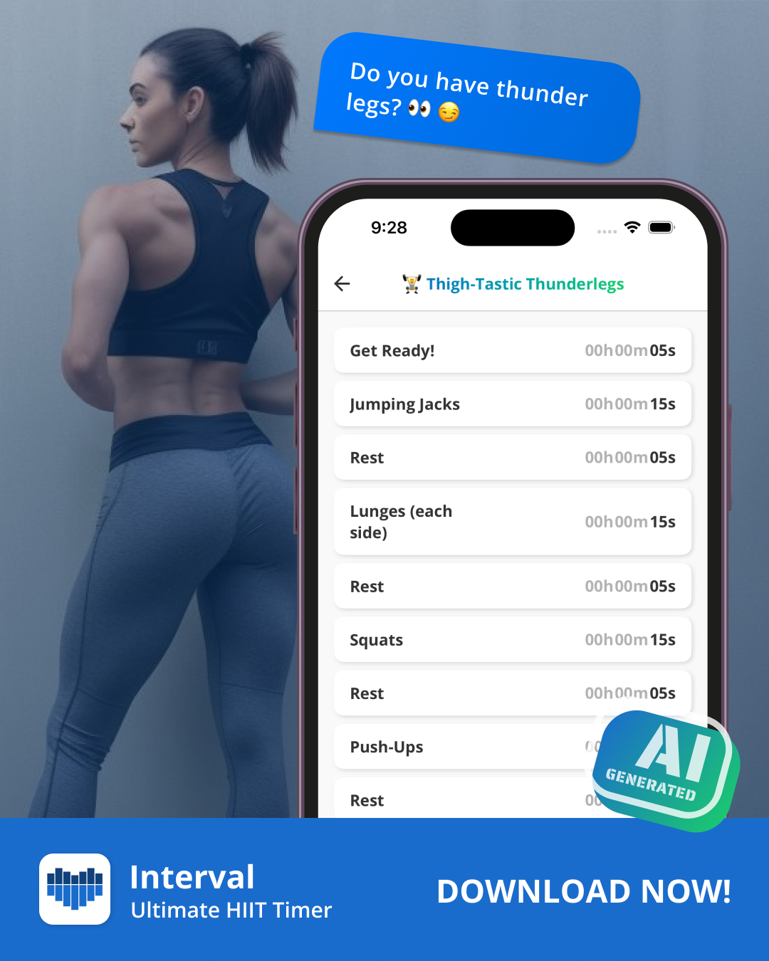 startuptile Interval - Ultimate HIIT Timer-Easy customizable AI HIIT interval timer for workouts