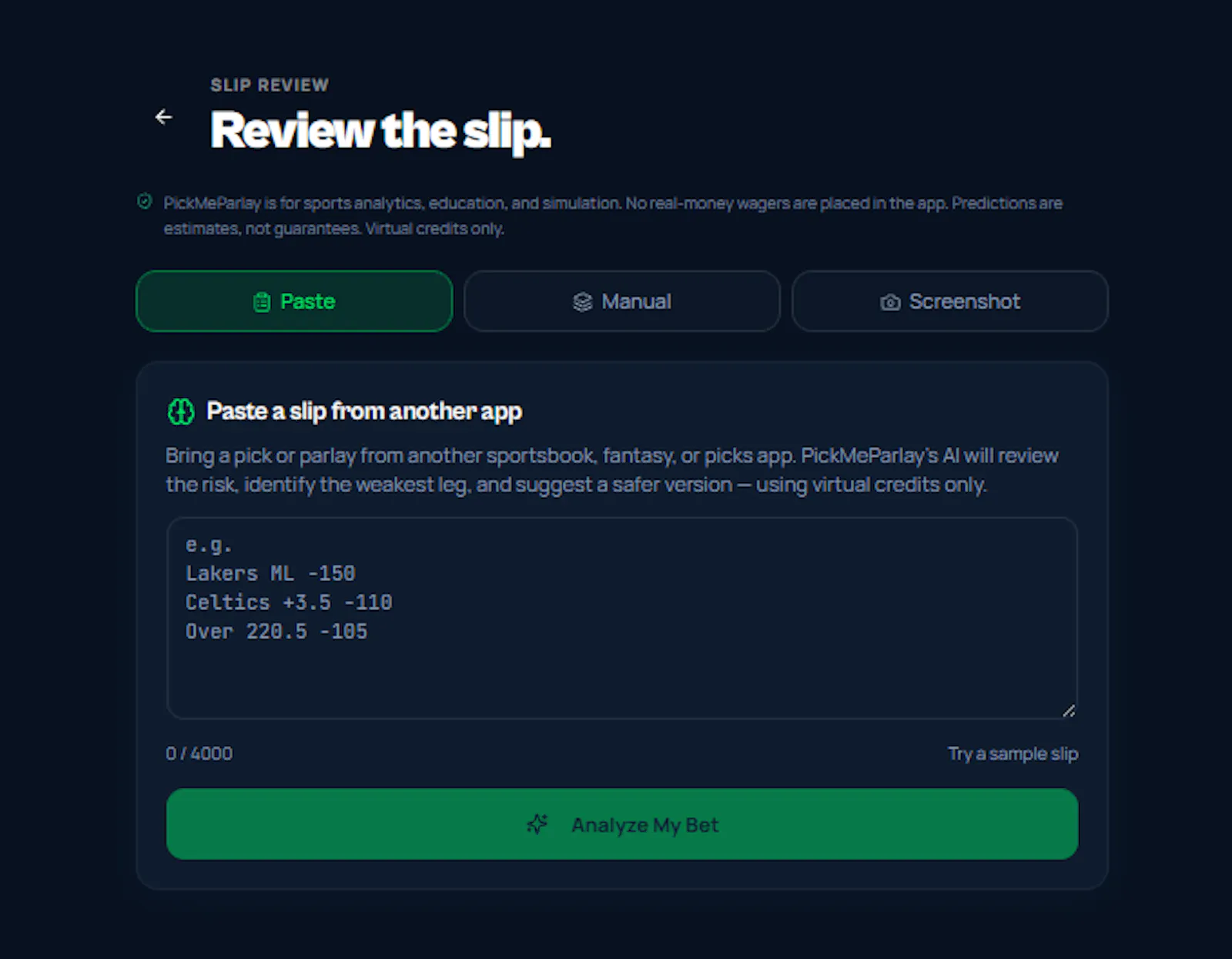 PickMeParlay screenshot 2