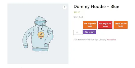 Bulk Wholesale Dynamic Pricing Buttons gallery image