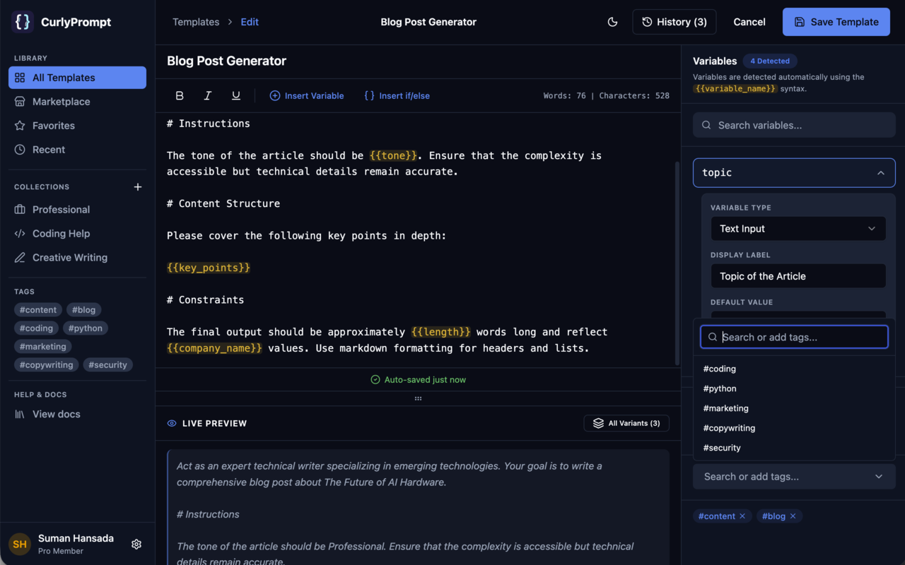 CurlyPrompt gallery image