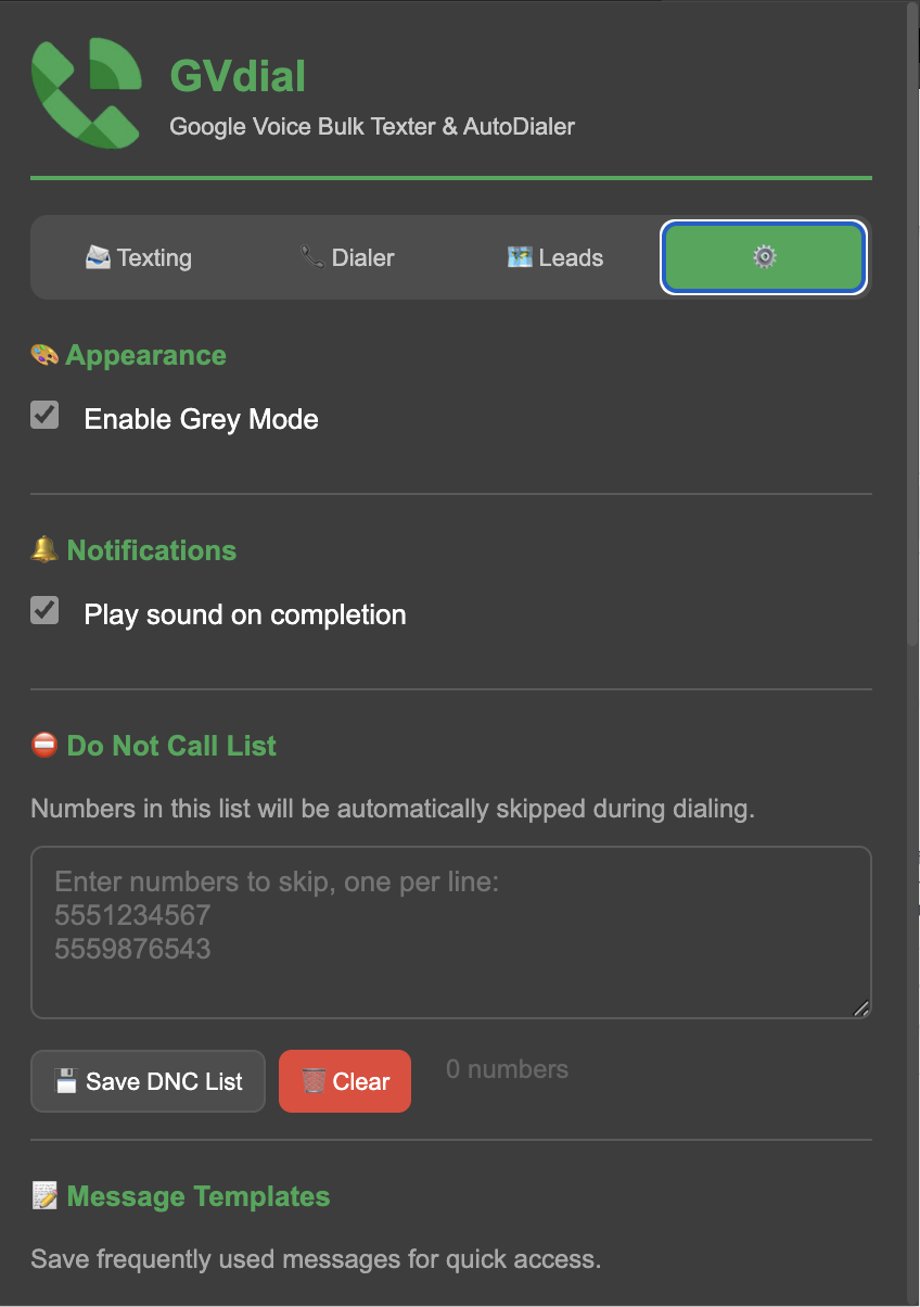 GVdial - Screenshot 4 showing product features and functionality