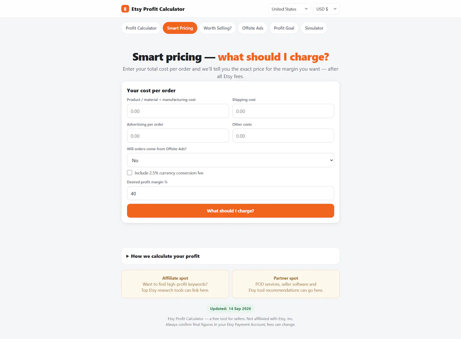 Etsy Profit Calculator screenshot 3