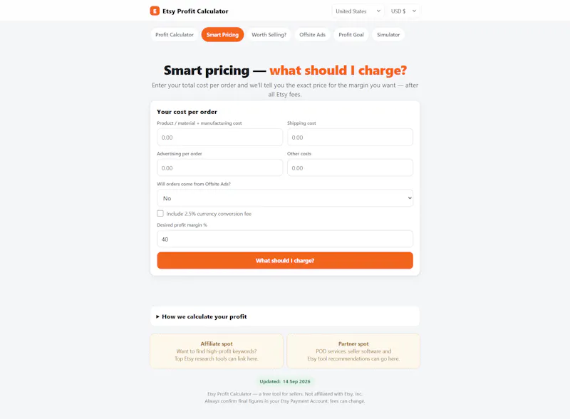 Etsy Profit Calculator screenshot 3