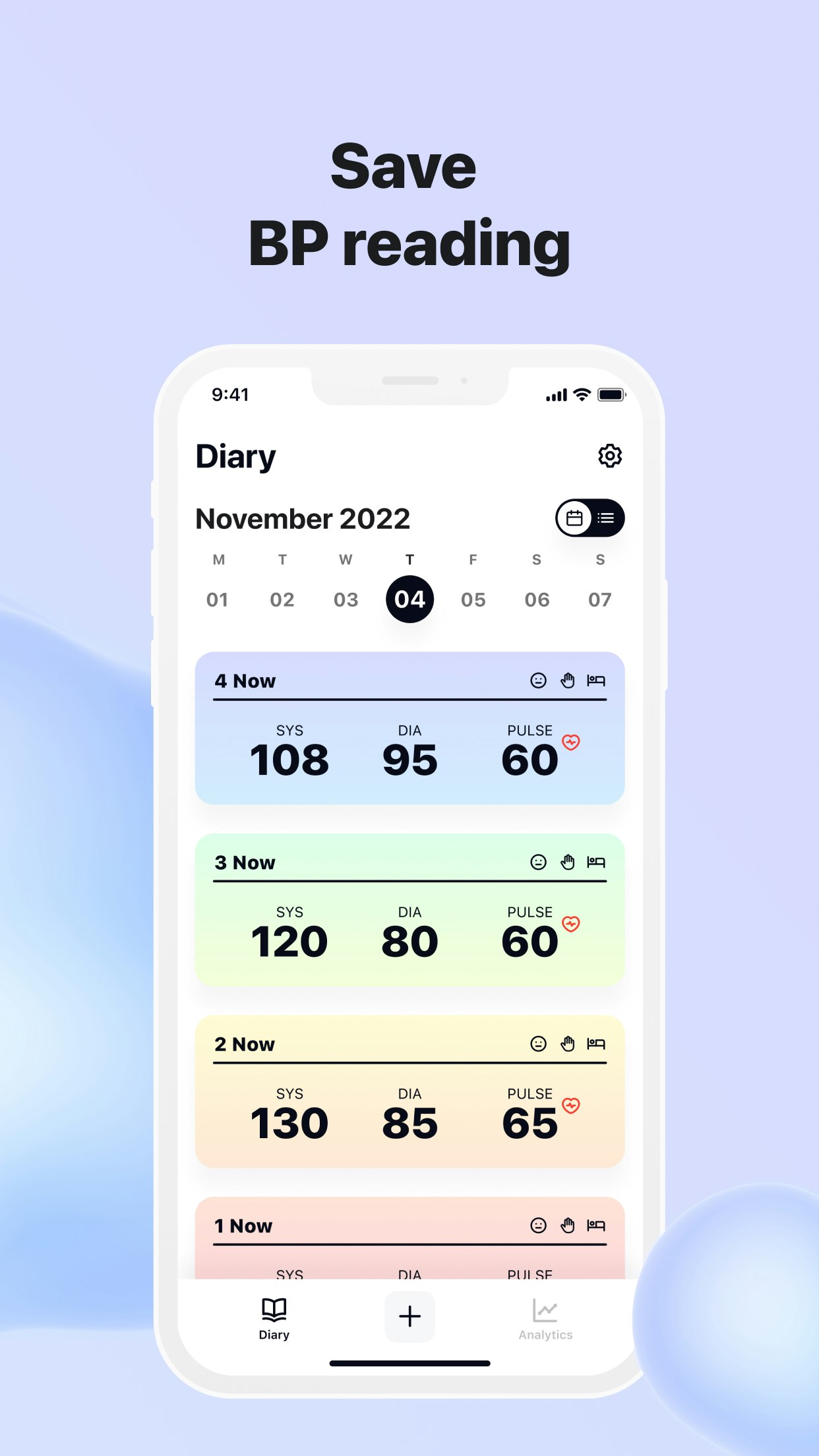 Media Tekanan Darah - Tracker - Tekanan darah, kesihatan, pengukuran, kardio, kesihatan pdf, iOS 1