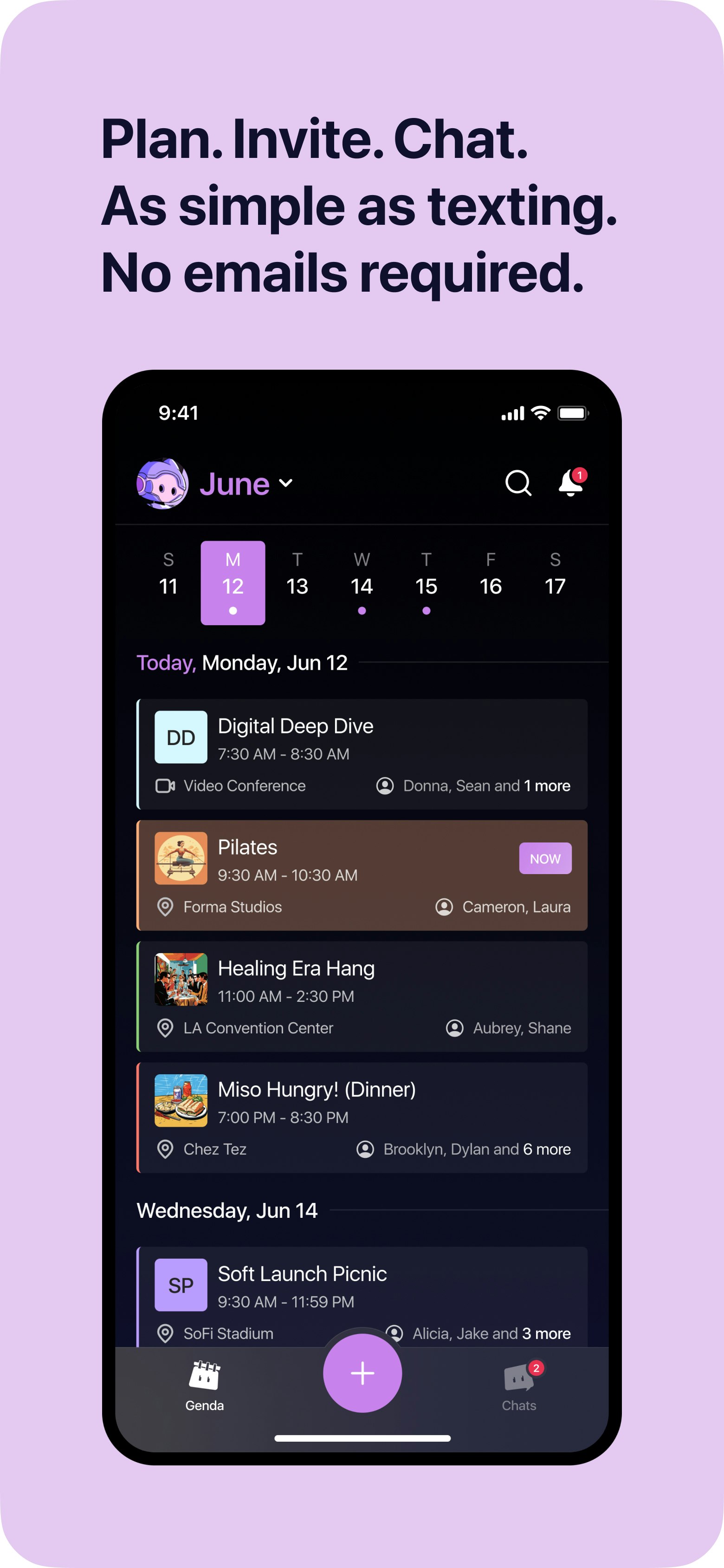 Genda - Main product screenshot demonstrating key features and user interface
