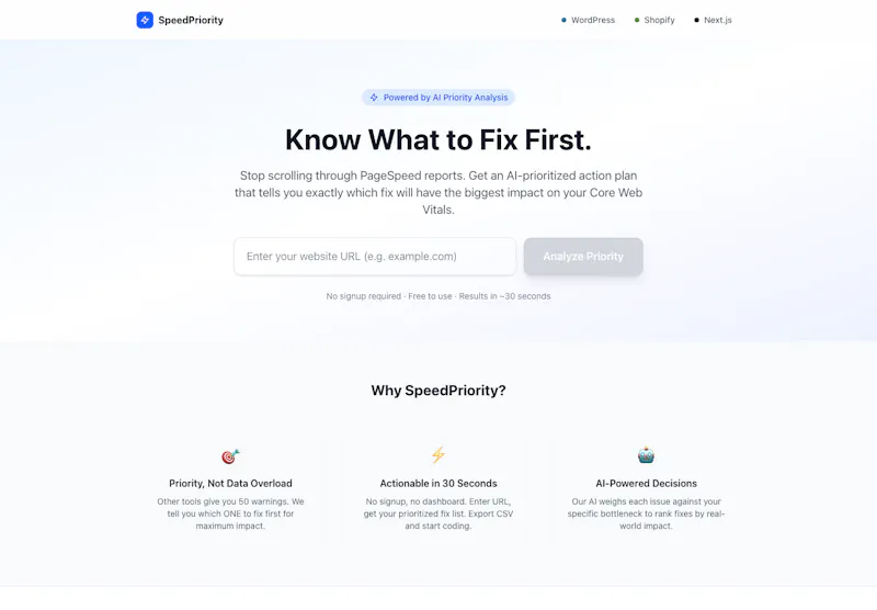 SpeedPriority screenshot 1