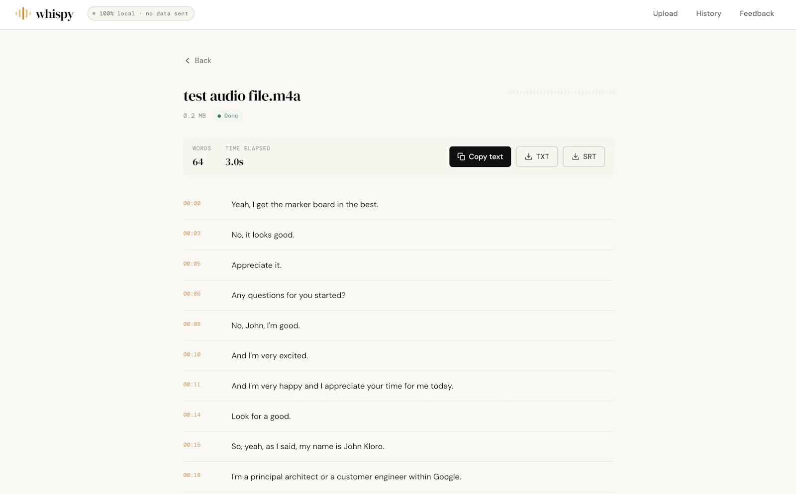 Whispy — Free Local Audio Transcription. screenshot 3