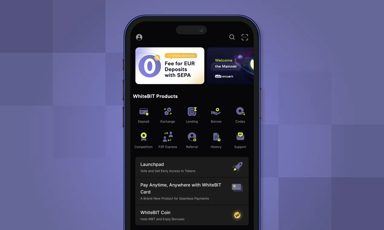 WhiteBit Exchange IOS App gallery image