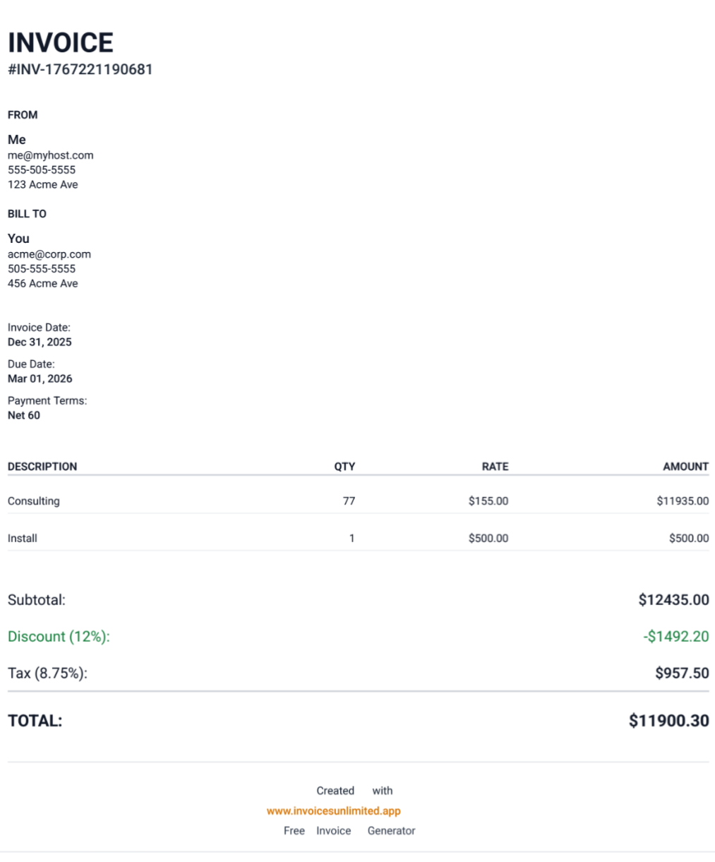 InvoicesUnlimited - Main product screenshot demonstrating key features and user interface