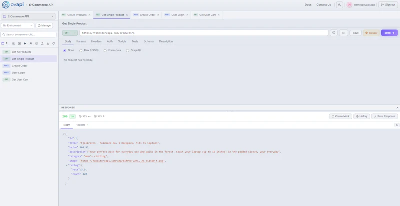 OVAPI — Free Browser Based API Client screenshot 1