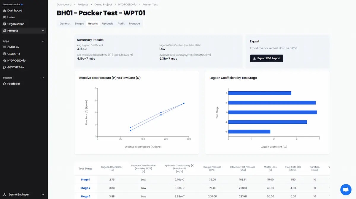 Geomechanics.io - Screenshot 3 showing product features and functionality