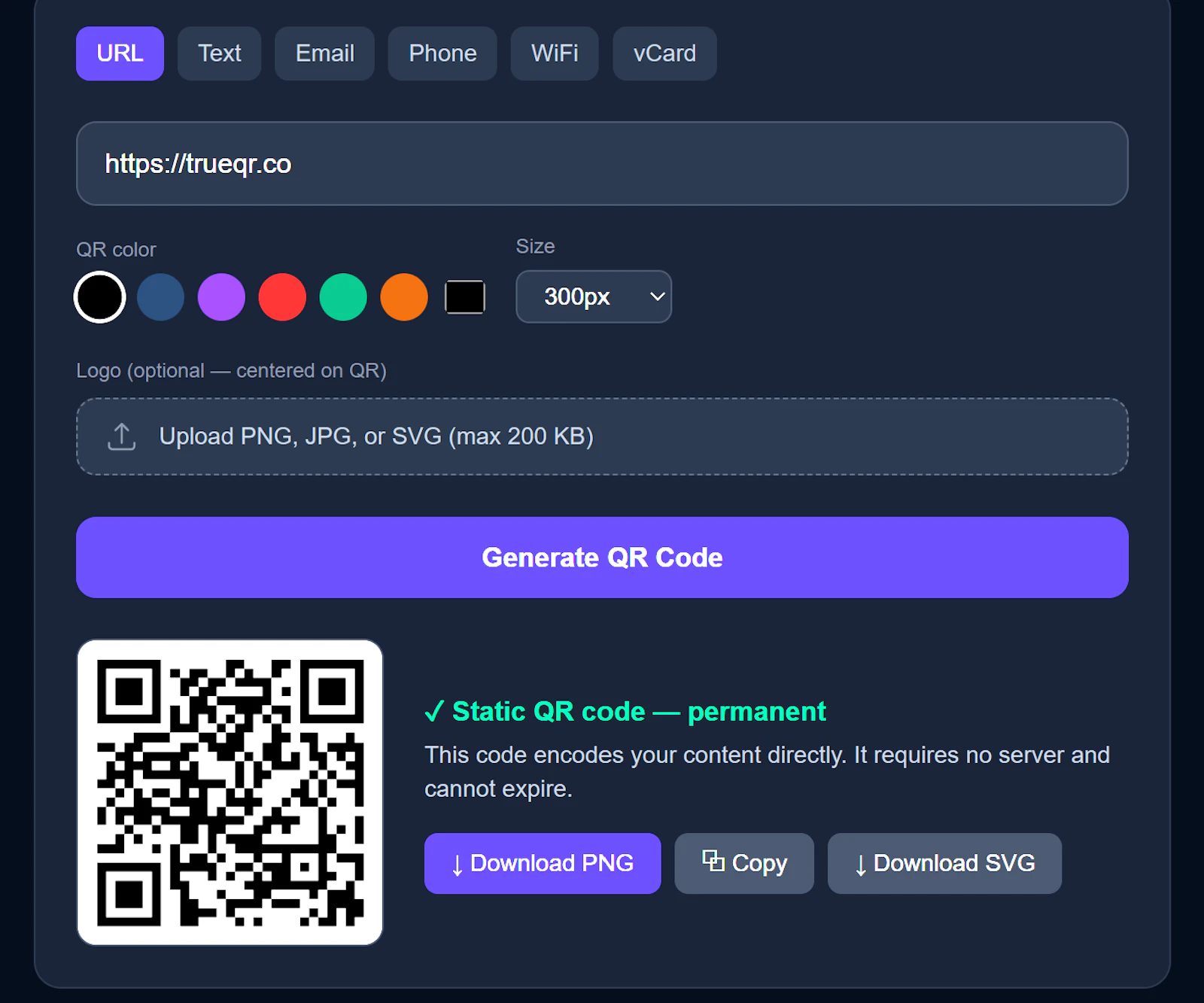 TrueQR screenshot 2