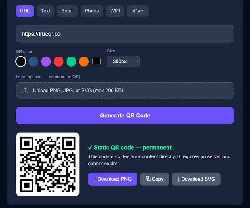 TrueQR screenshot 2