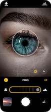 Иллюстрация значка приложения Photon Camera с объективом камеры, представляющего его способность улучшать фотографии на iPhone.