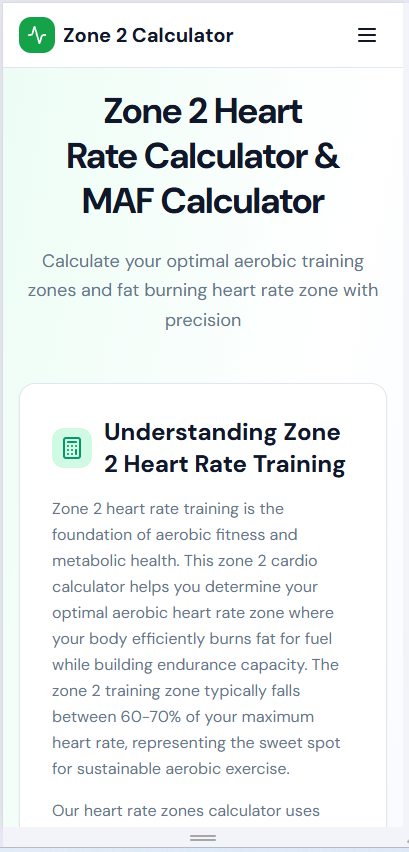 Zone 2 Heart Rate Calculator gallery image
