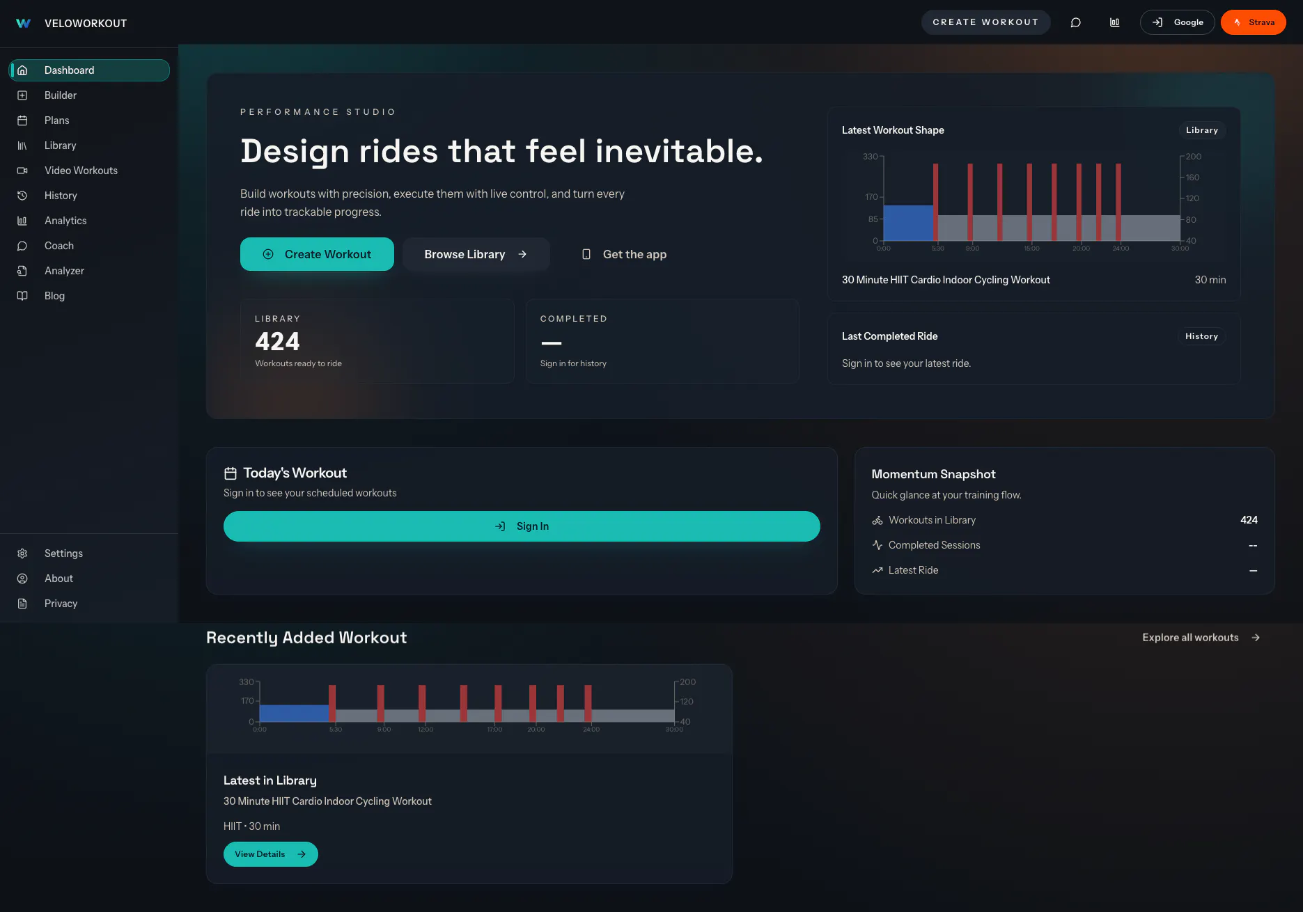 VeloWorkout gallery image