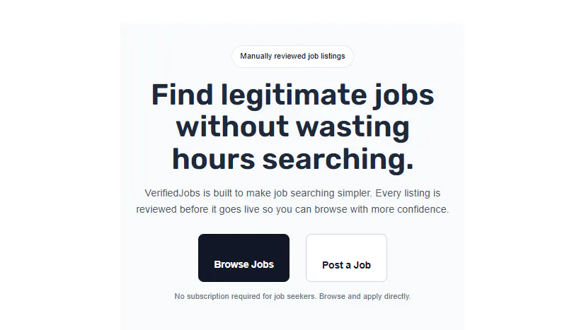 Verifiedjobs.ca のプロダクトバナー