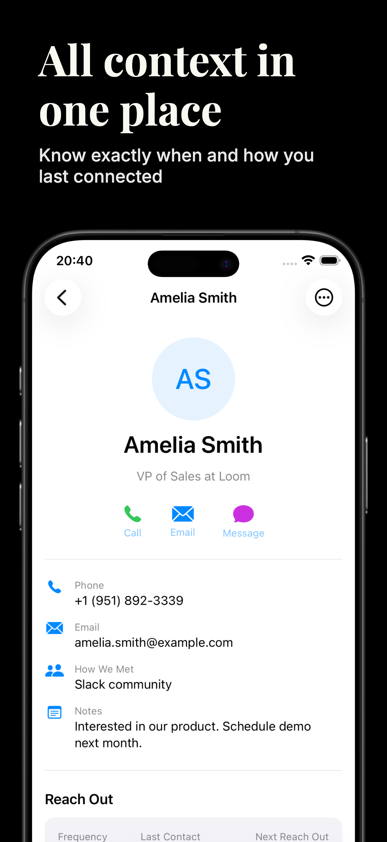 Reach - Screenshot 5 showing product features and functionality