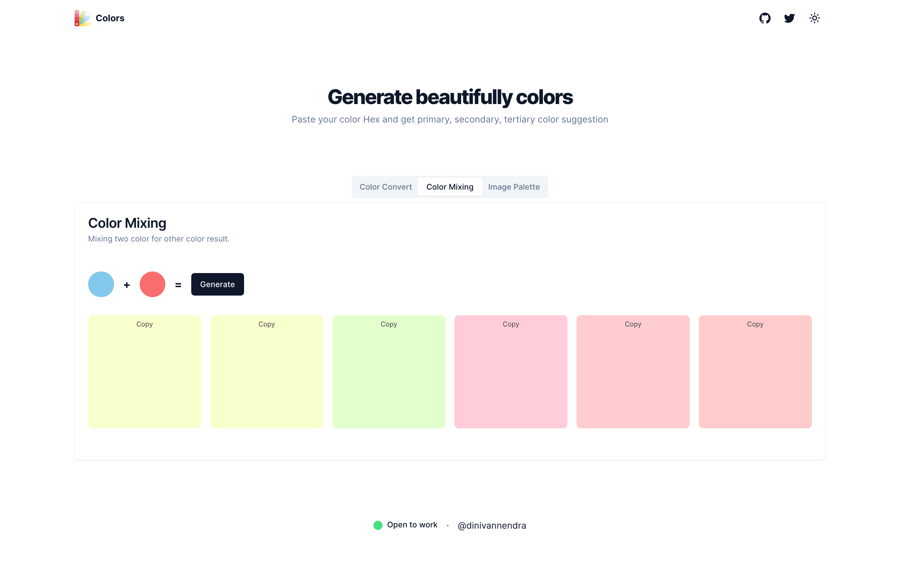 Média Couleurs - Générer des couleurs pour vous donner des suggestions de couleurs 3