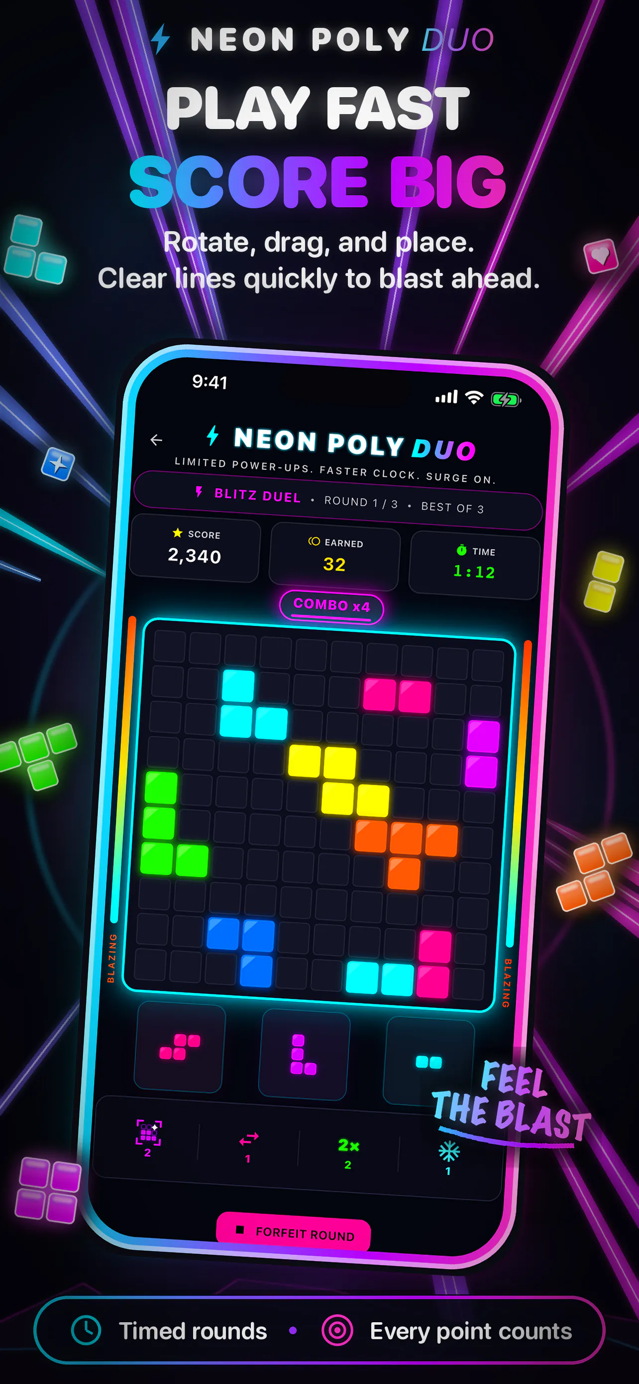 Neon Poly Duo: Block Battles gallery image