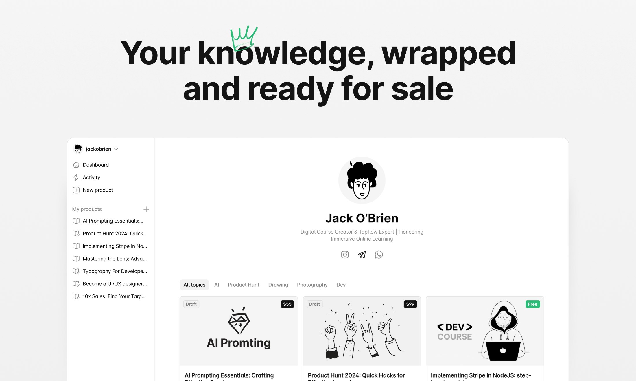 tapflow-1-0 - Your knowledge, wrapped and ready for sale