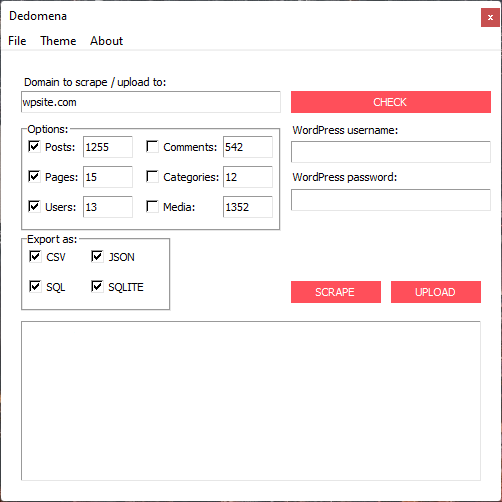 Media Data - Dedomena adalah alat pengikis WordPress. 1