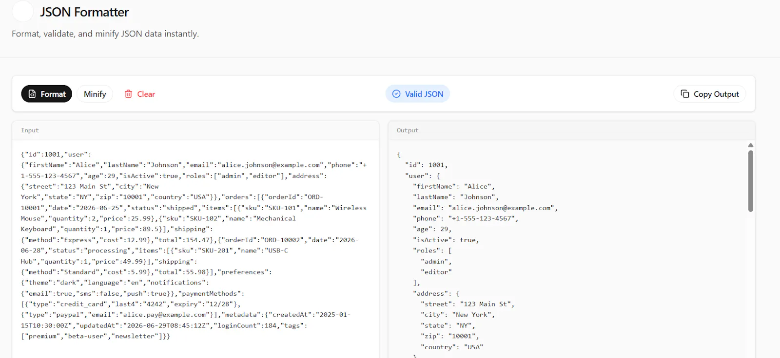 Free JSON Formatter screenshot 2