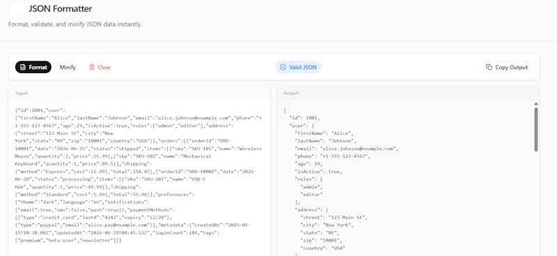 Free JSON Formatter screenshot 2