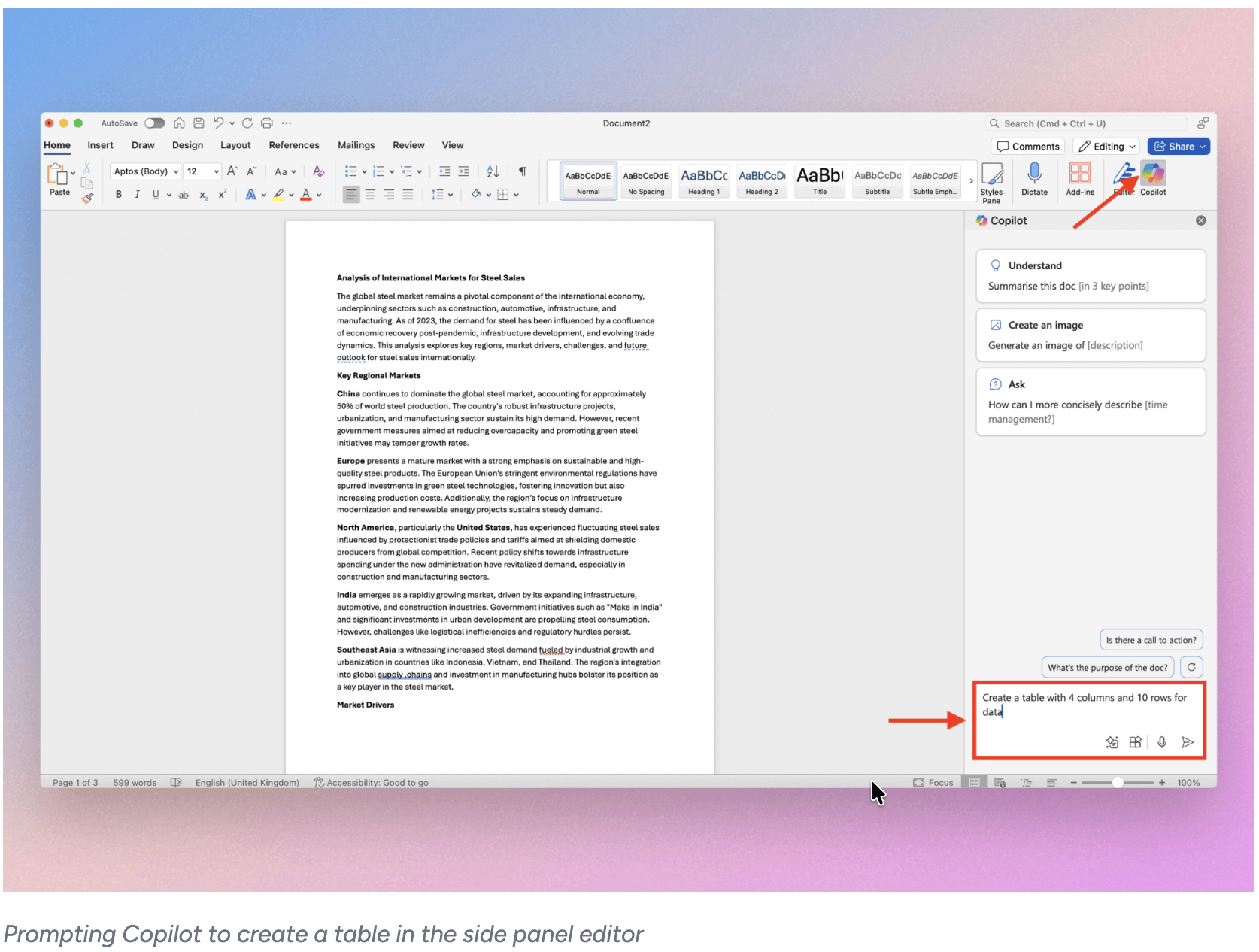 Copilot in Word gallery image