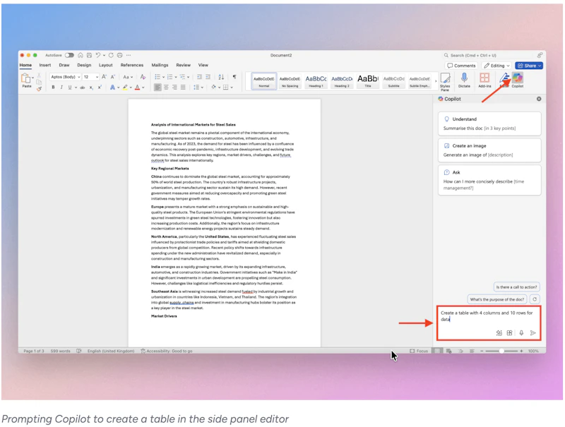 Copilot in Word screenshot 11