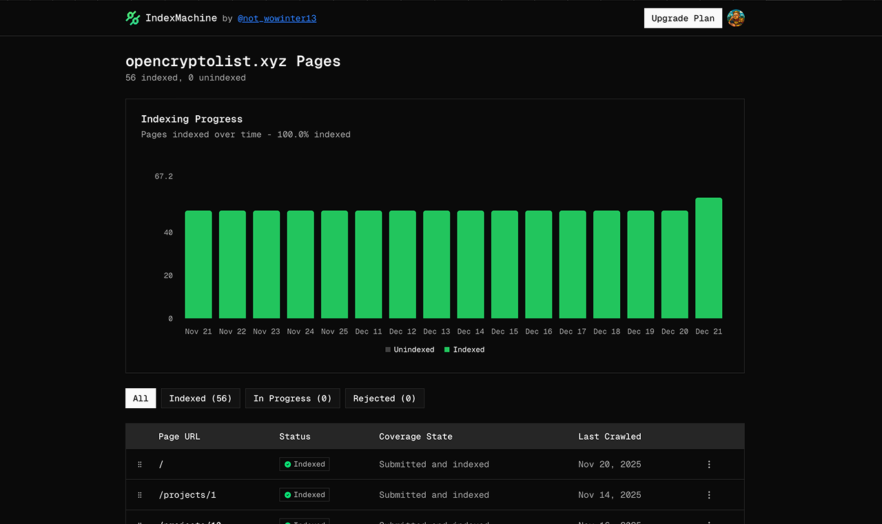 IndexMachine - Screenshot 4 showing product features and functionality