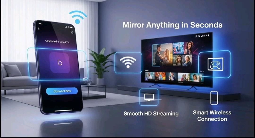 Screen Mirroring PC and TV - Main product screenshot demonstrating key features and user interface