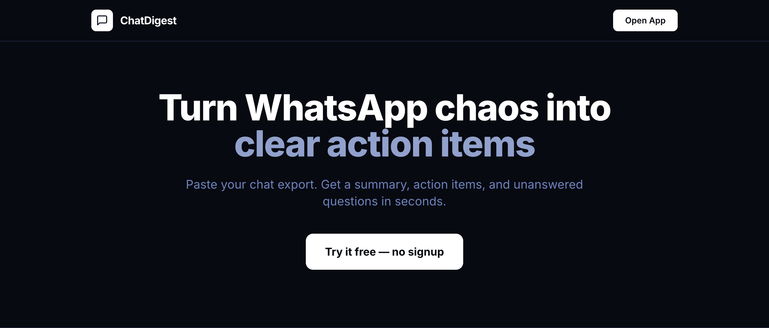 ChatDigest — WhatsApp Chat Summarizer gallery image
