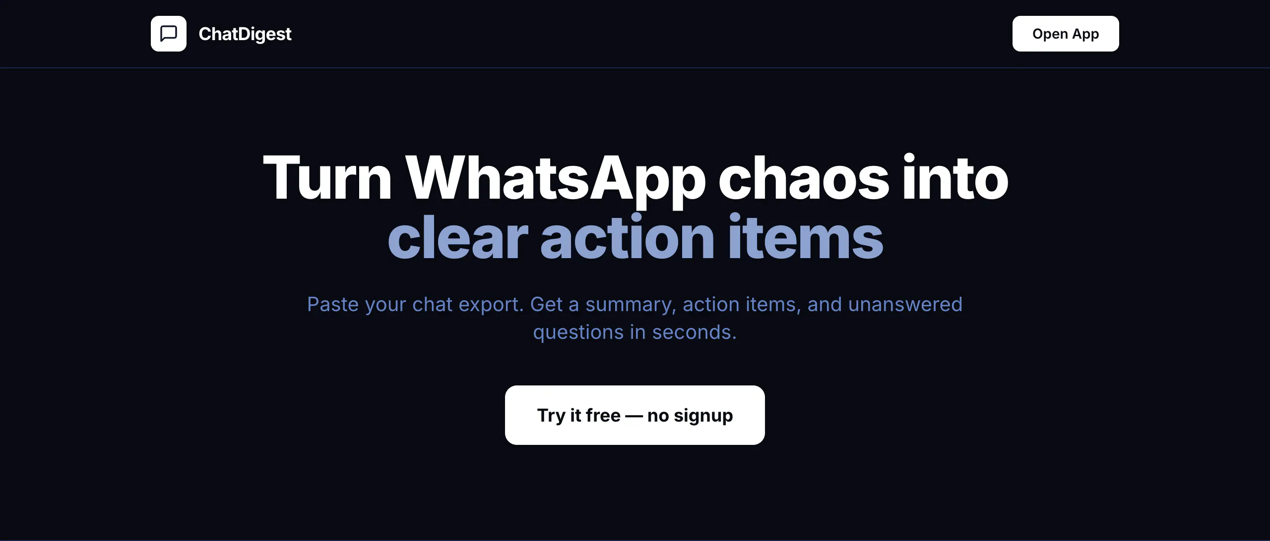 ChatDigest — WhatsApp Chat Summarizer product banner
