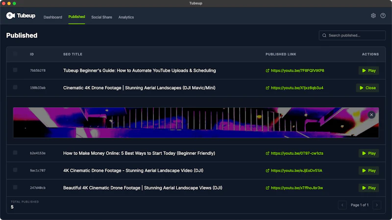 Tubeup screenshot 5
