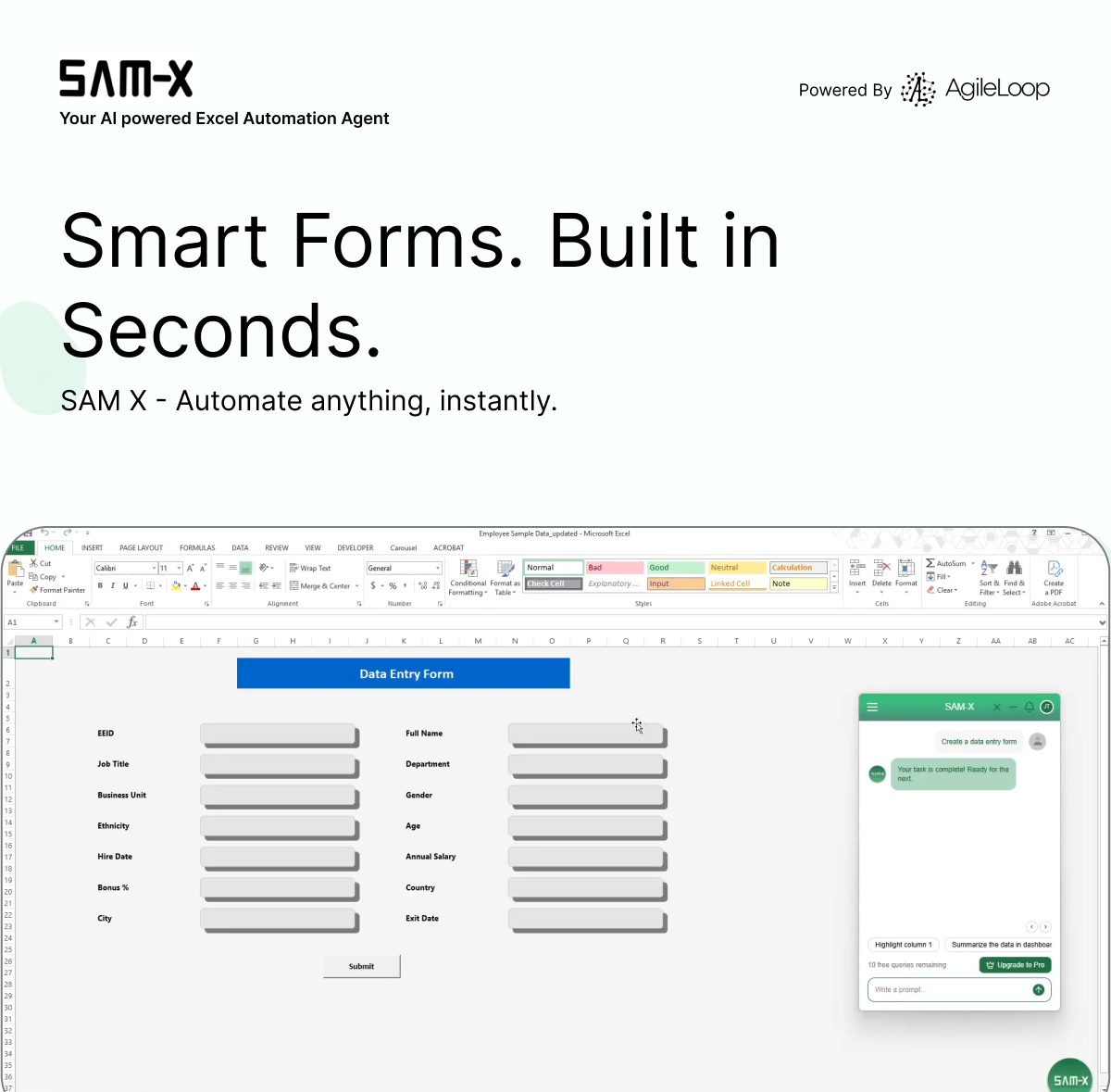 SAM-X - Screenshot 5 showing product features and functionality