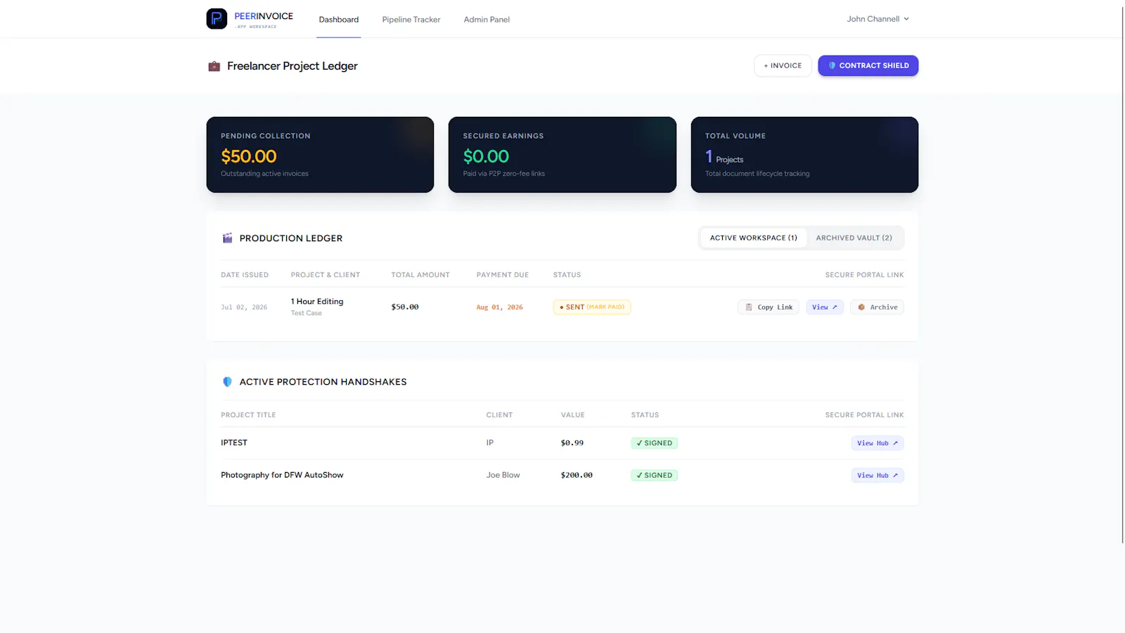 Peer Invoice screenshot 1
