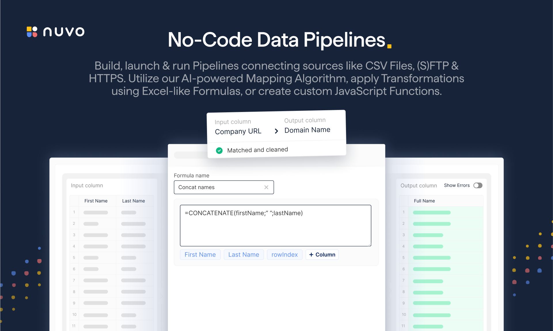 Nuvo No-Code Data Tipelines - Создать, запустить и масштабировать мощные трубопроводы данных без кода медиа 1