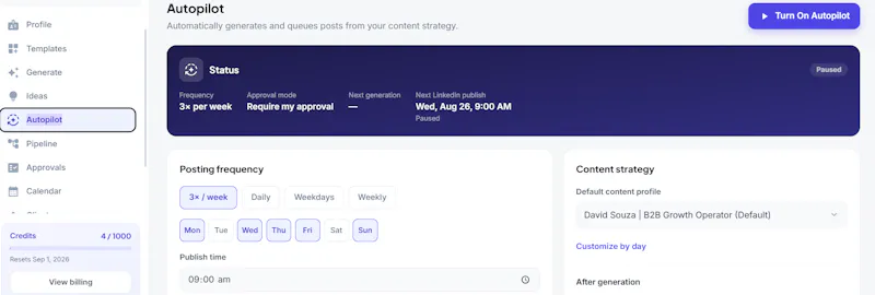 linkedinpost.ai screenshot 2