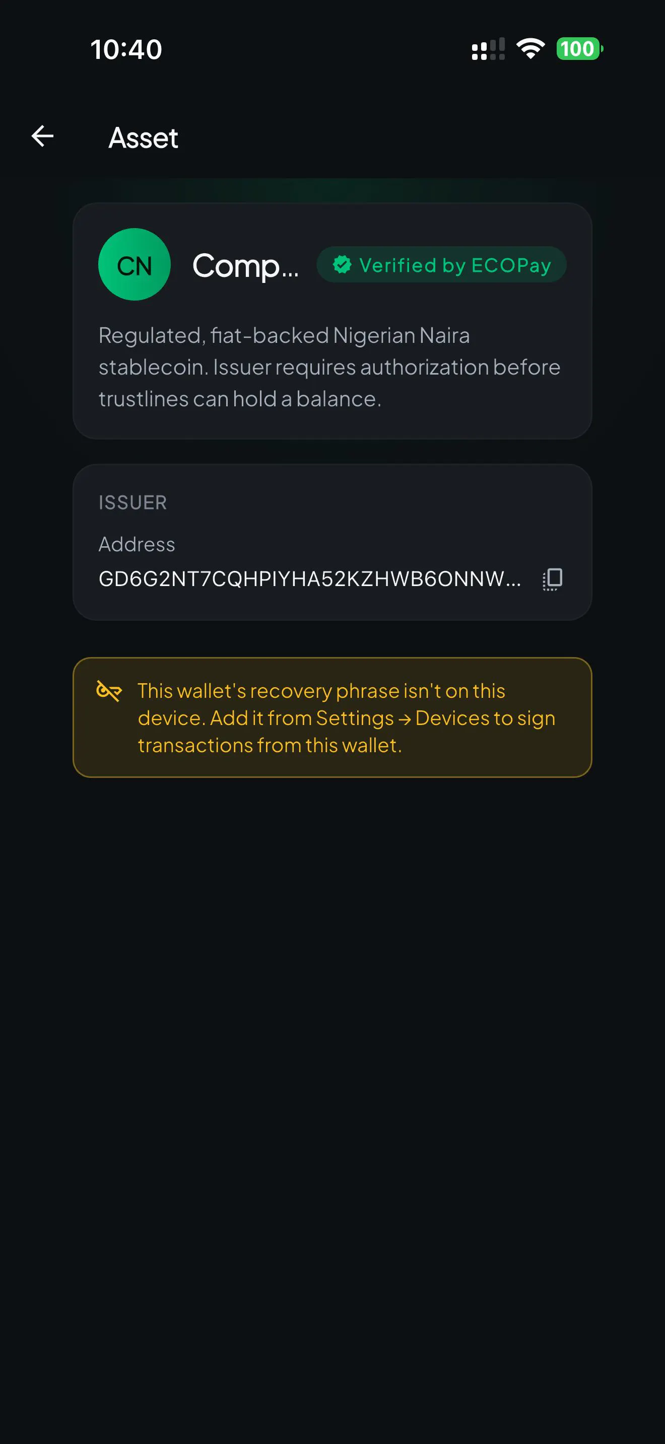 ECOPay Self-Custody Wallet gallery image